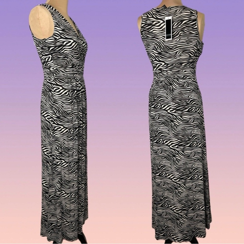 Maxi Long Dress Travel Design History Black Zebra Animal Print Maxi Sleeveless S